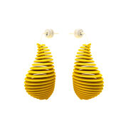Yellow Helix 3D printed earrings